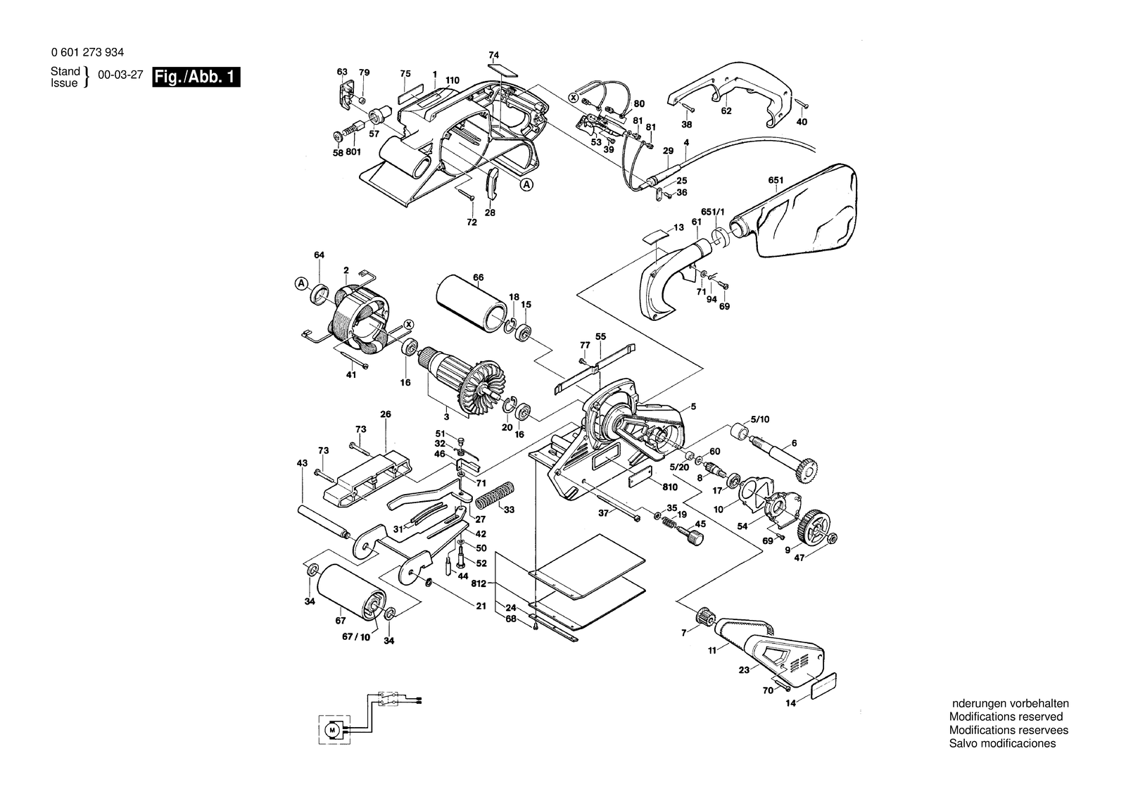 Bosch 1273 D parts diagram, sheet 1