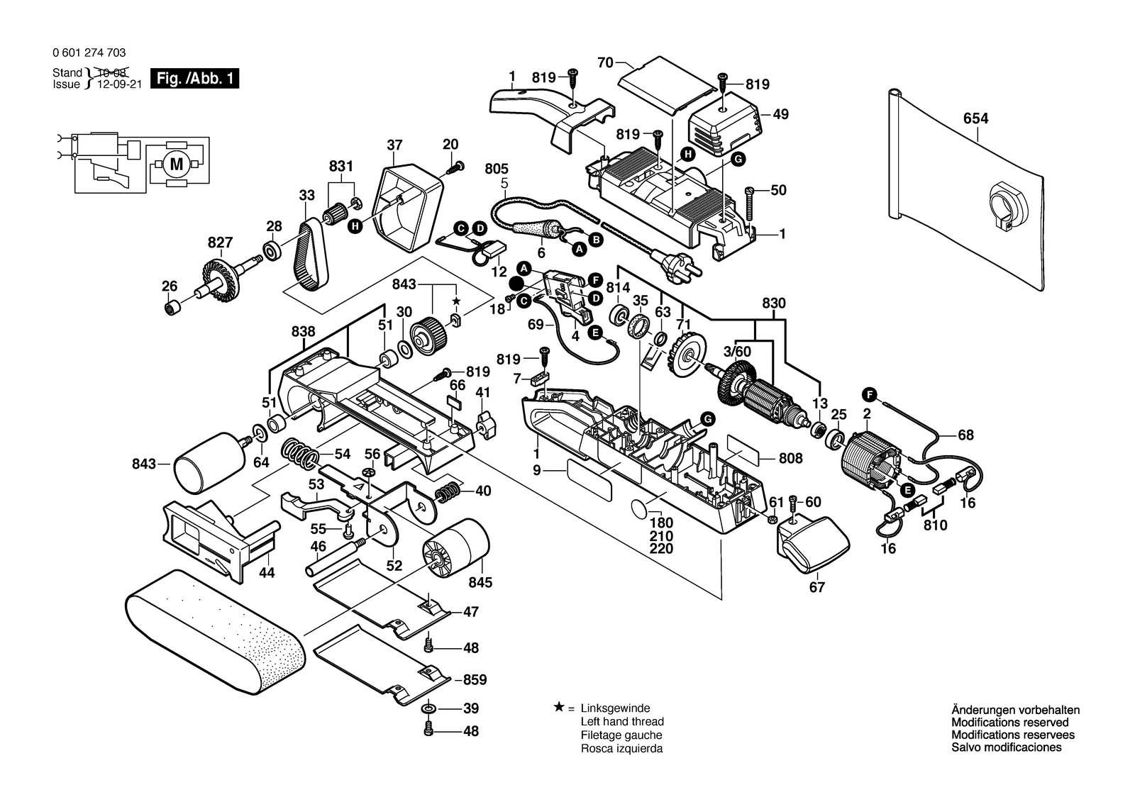 Bosch BS 75 AE parts diagram, sheet 1