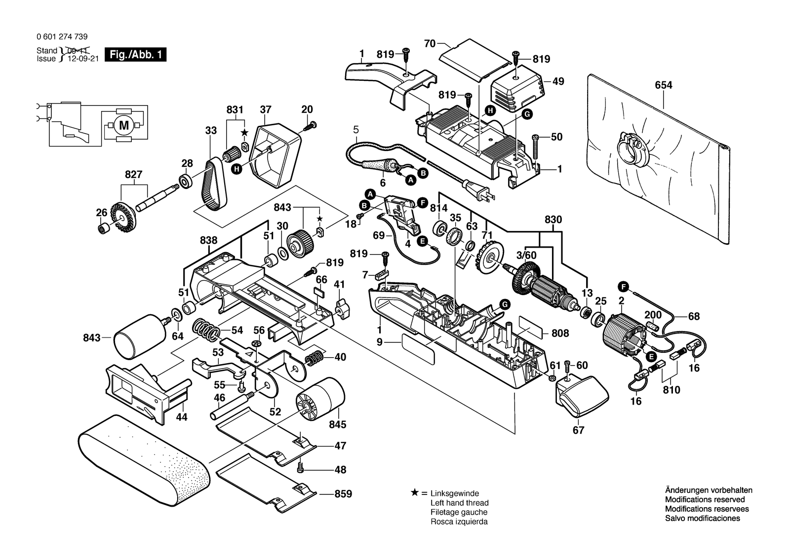 Bosch 1274 DVS parts diagram, sheet 1