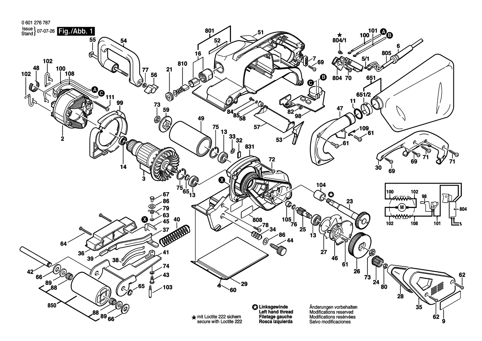 Bosch 1276 DVS parts diagram, sheet 1