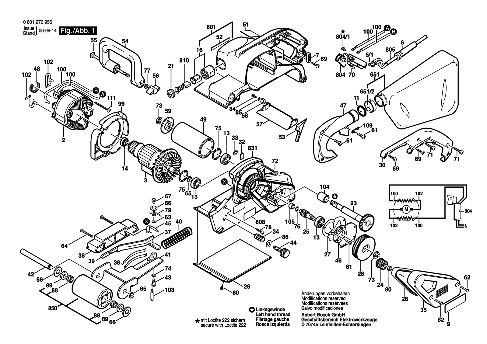 Bosch 1276 D parts diagram, sheet 1
