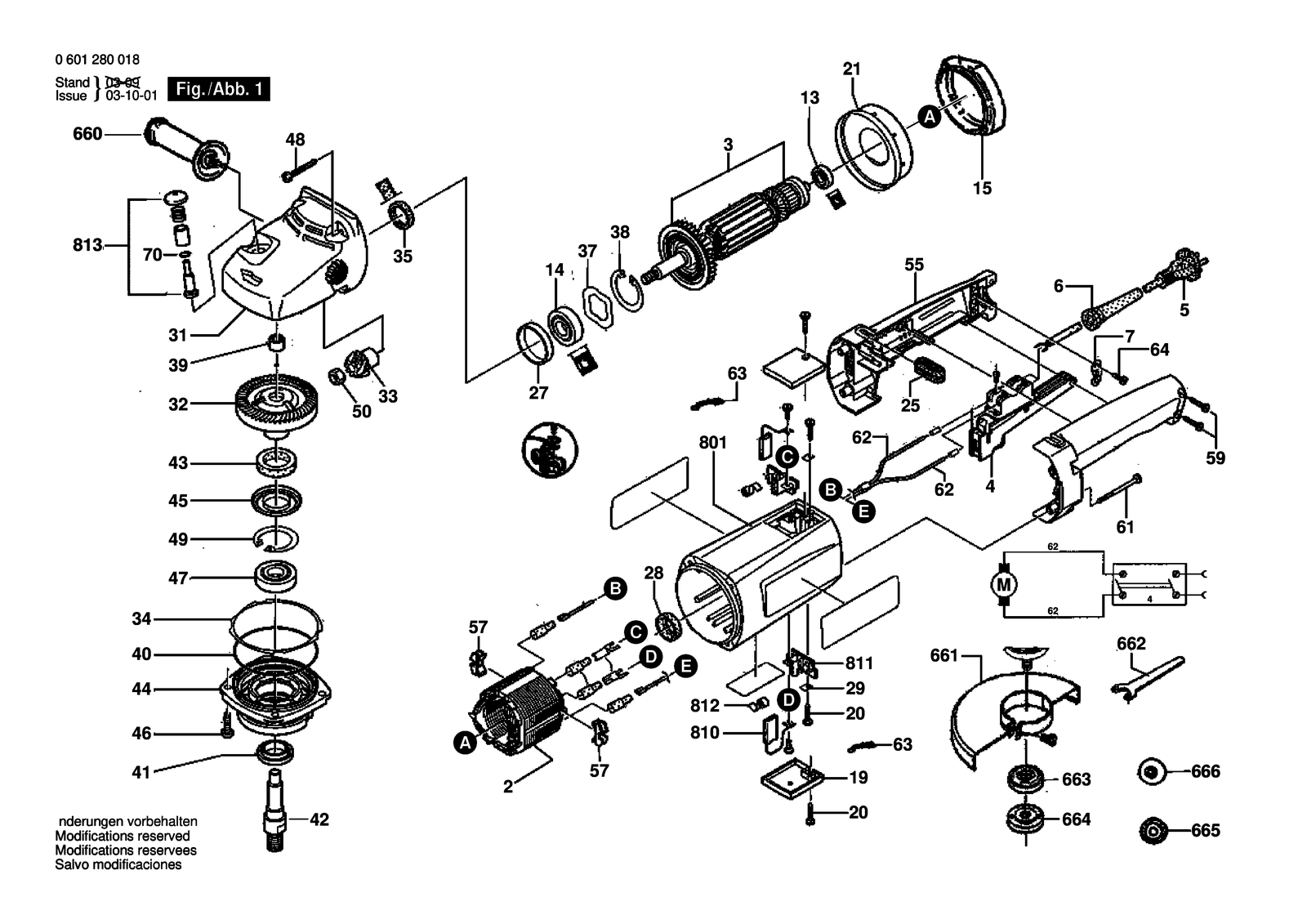 Bosch GWS 14-180 parts diagram, sheet 1