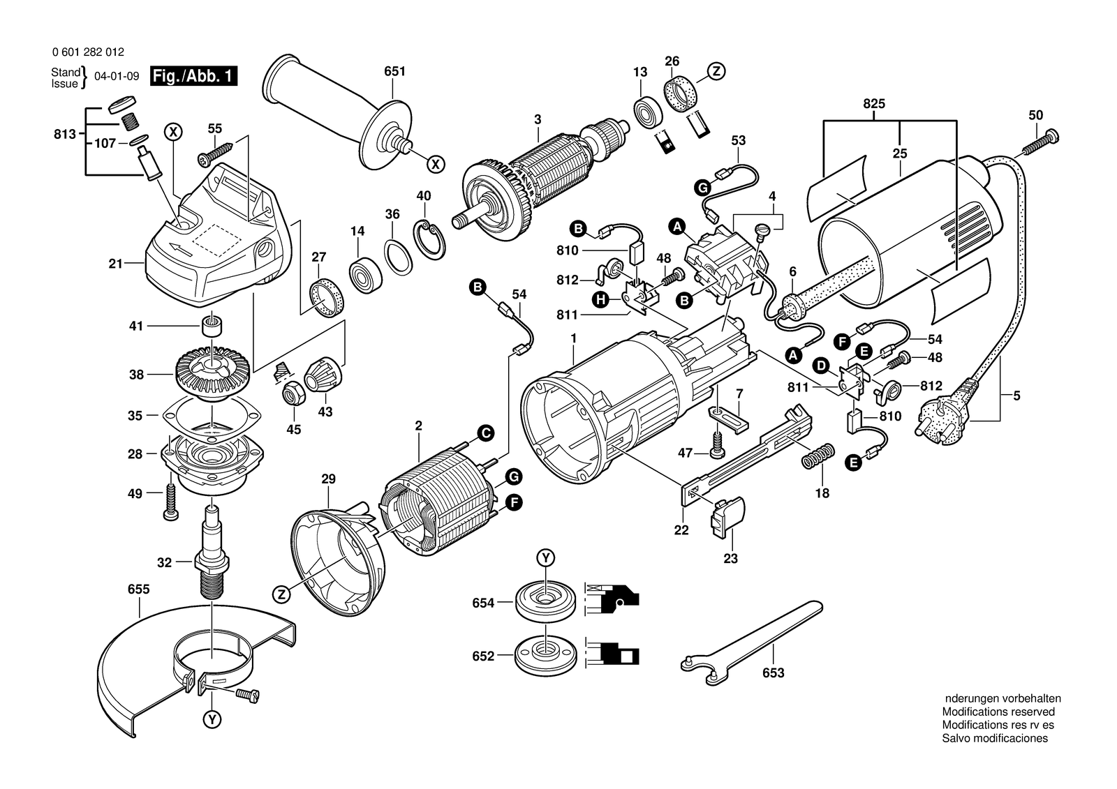 Bosch GWS 6-115 parts diagram, sheet 1