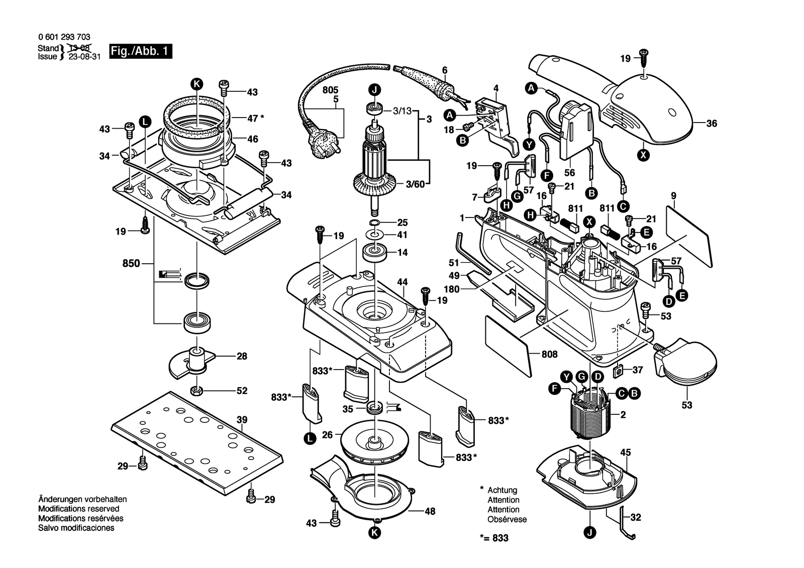 Bosch GSS 280 AE parts diagram, sheet 1