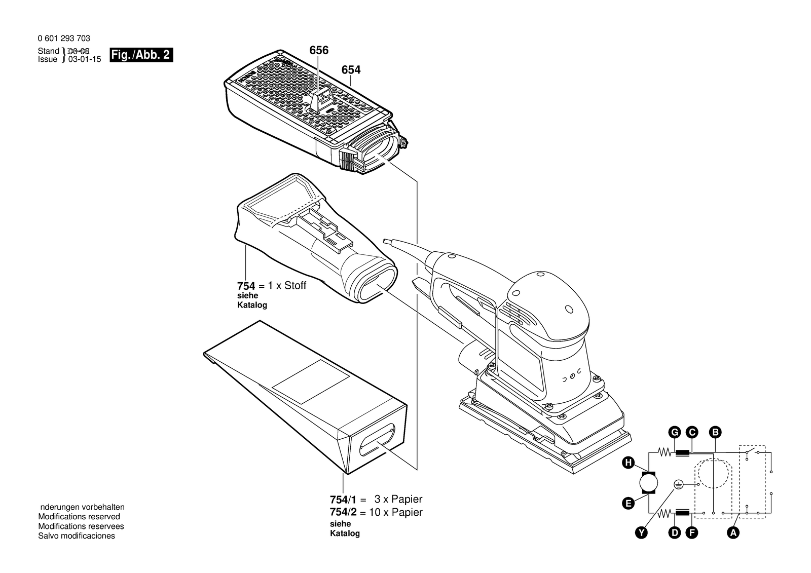 Bosch GSS 280 AE parts diagram, sheet 2