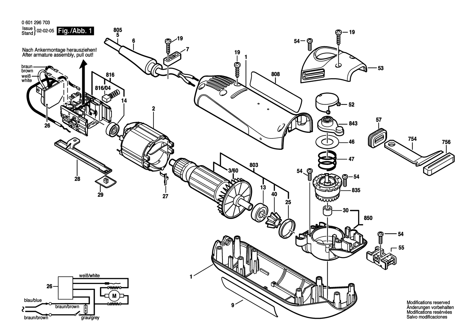 Bosch GSE 300 E parts diagram, sheet 1