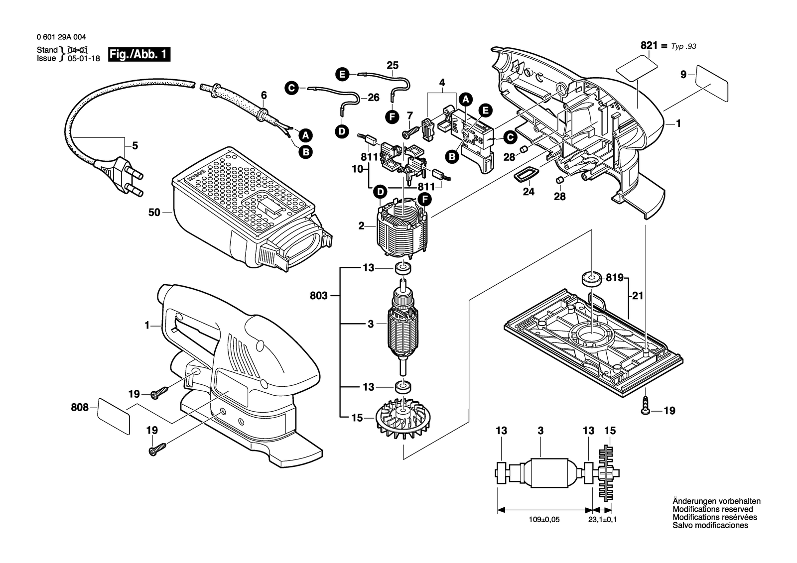 Bosch GSS 180 parts diagram, sheet 1