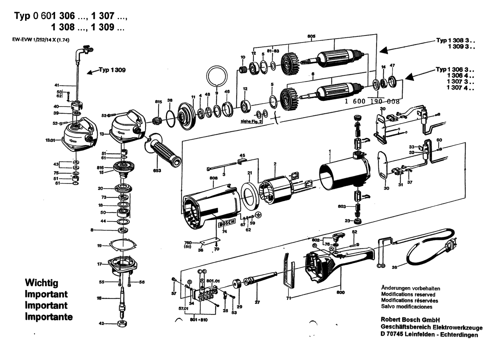 Bosch 0601306103 parts diagram, sheet 1