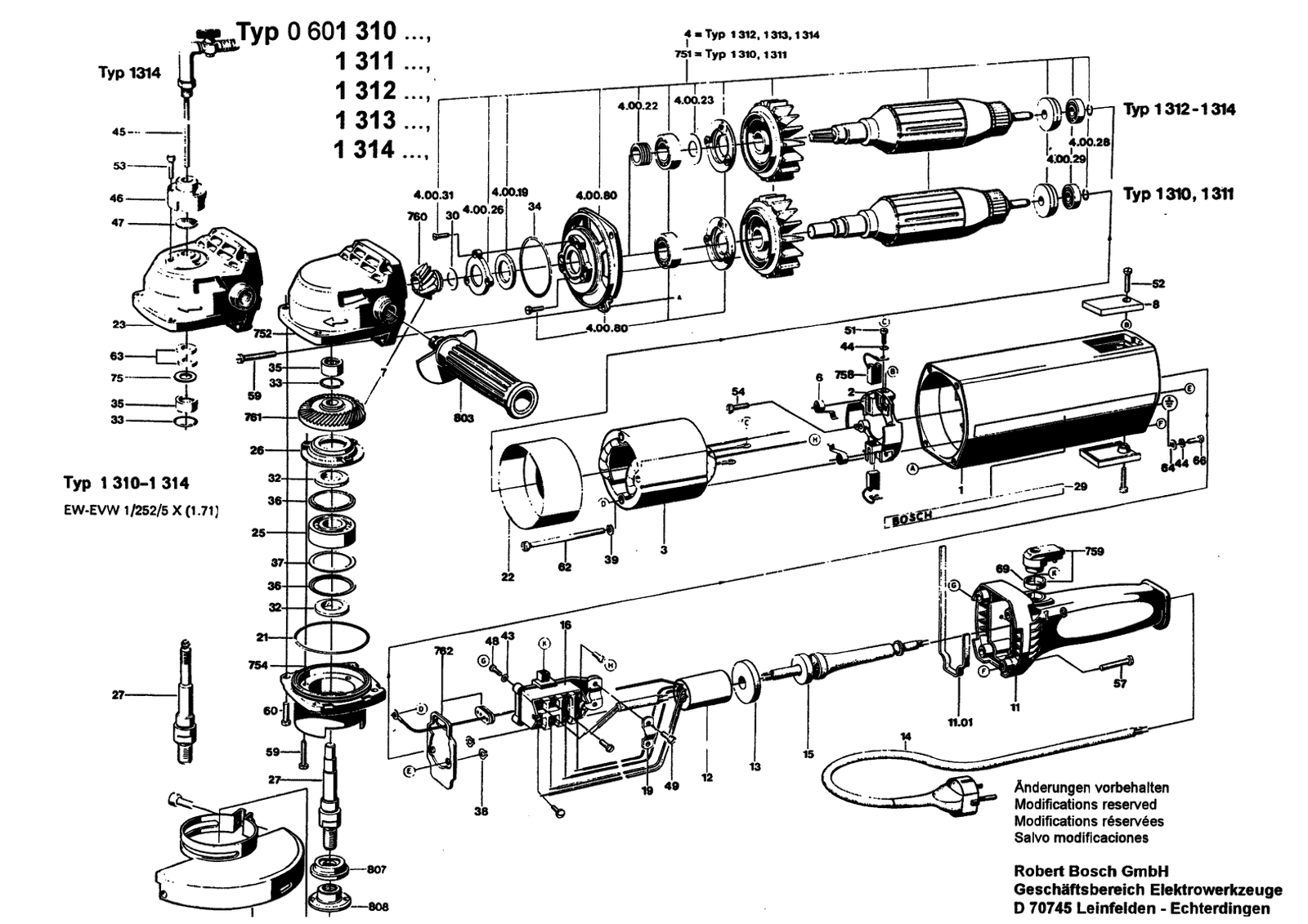 Bosch 0601310001 parts diagram, sheet 1