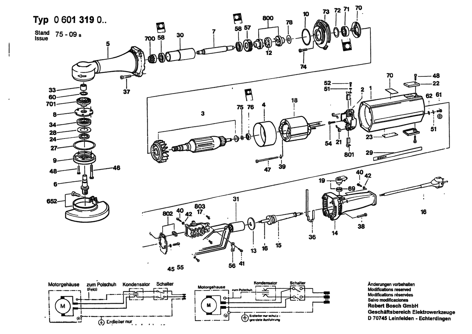 Bosch 0601319003 parts diagram, sheet 1