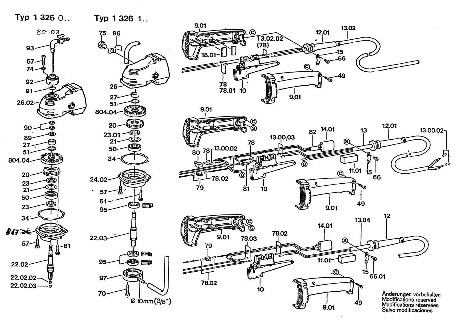 Bosch 0601326103 parts diagram, sheet 1