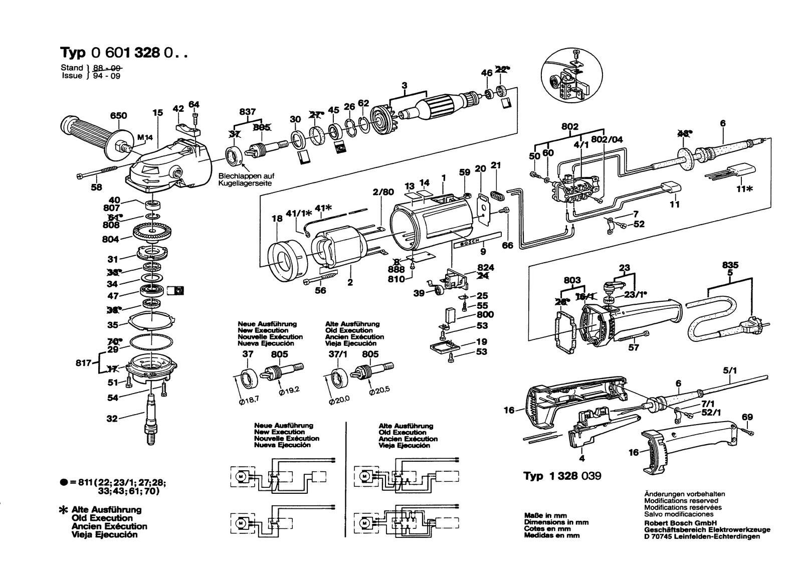 Bosch 1328 parts diagram, sheet 1