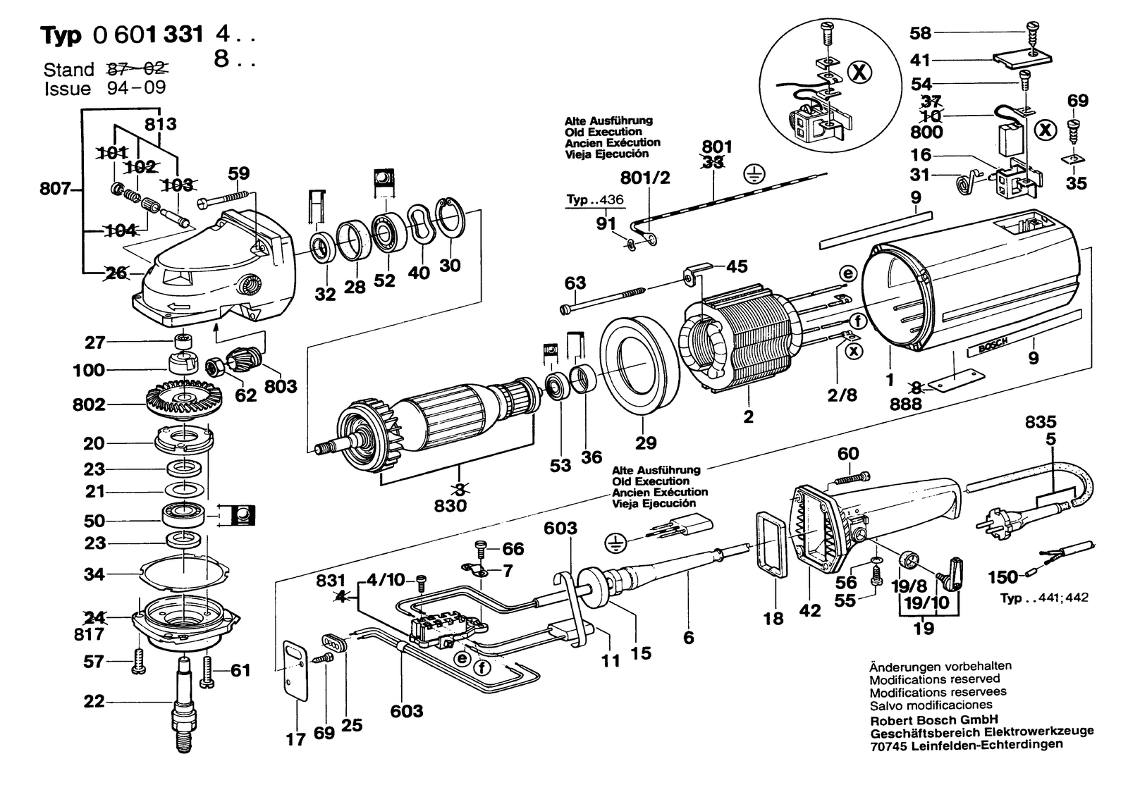 Bosch 1331.4 parts diagram, sheet 1