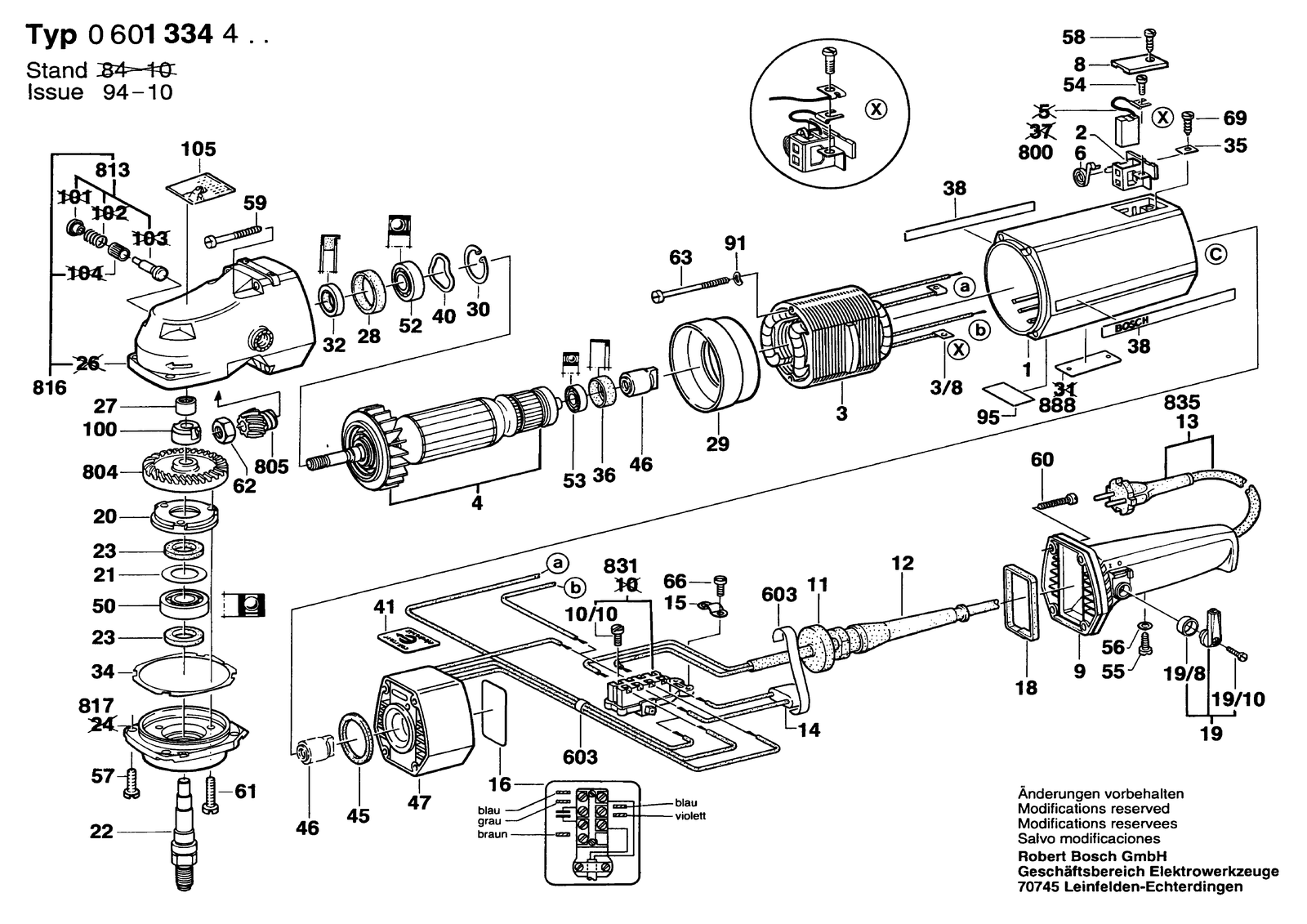 Bosch 1334.4 parts diagram, sheet 1
