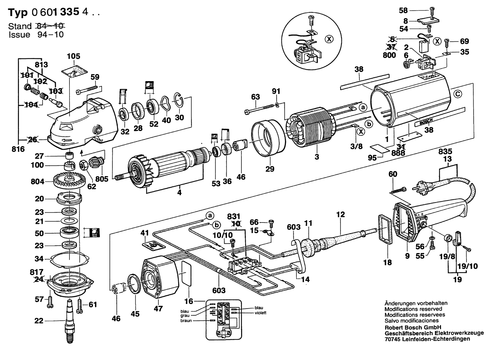 Bosch 1335.4 parts diagram, sheet 1