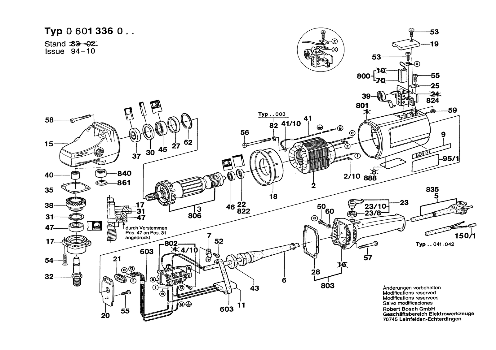 Bosch 1336 parts diagram, sheet 1