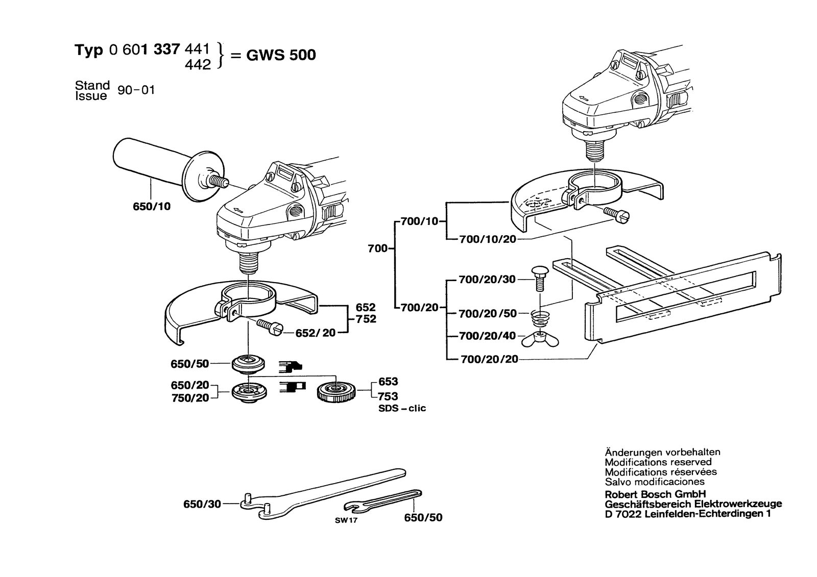Bosch GWS 500 parts diagram, sheet 2