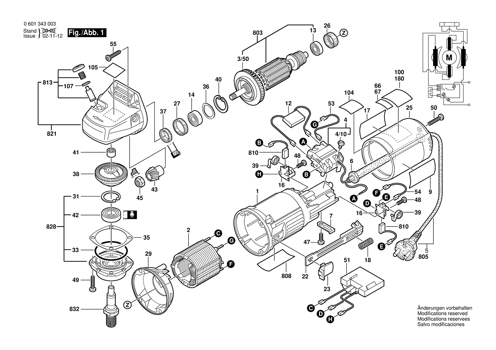 Bosch GWS 9-125 CS parts diagram, sheet 1