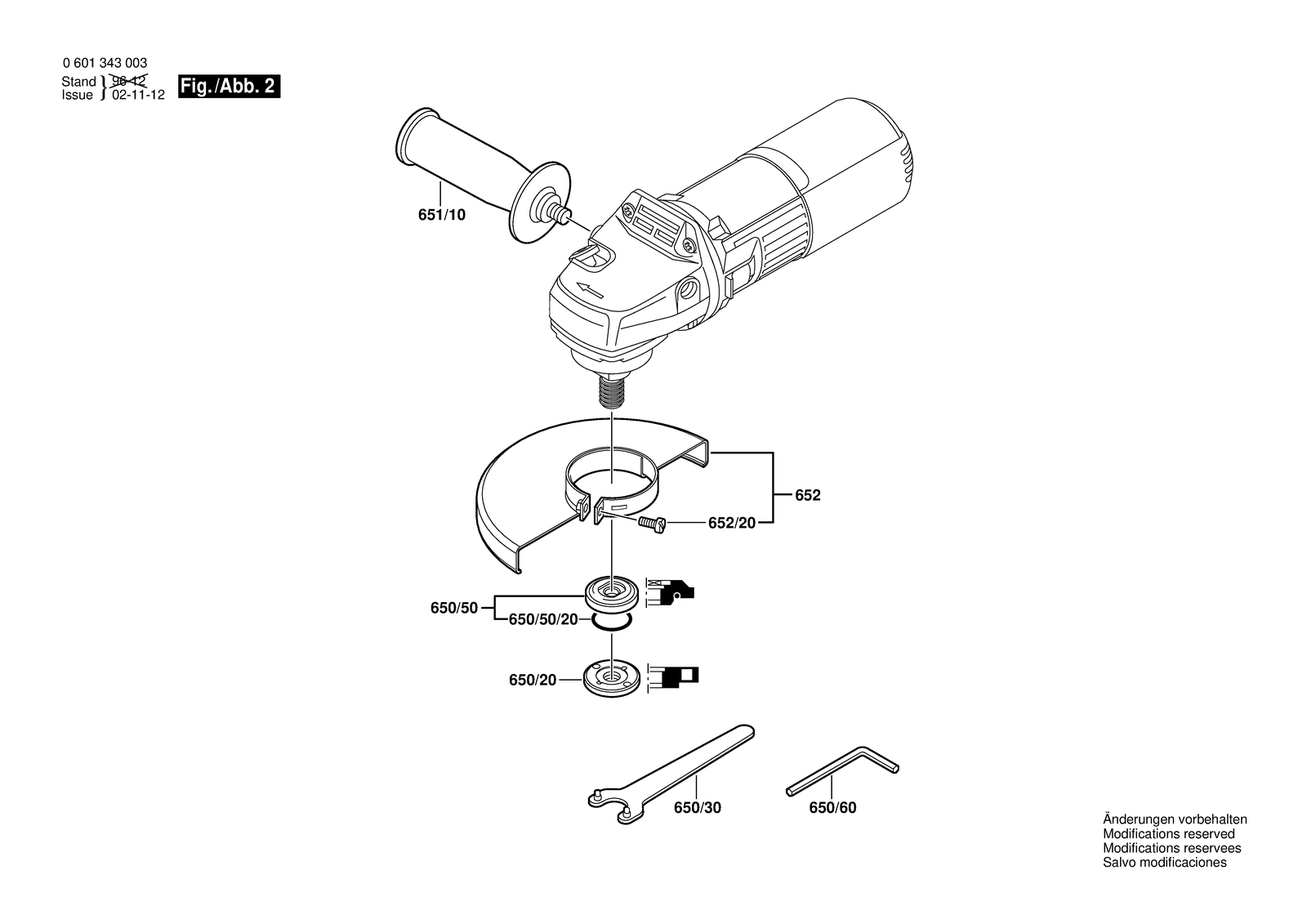Bosch GWS 9-125 CS parts diagram, sheet 2