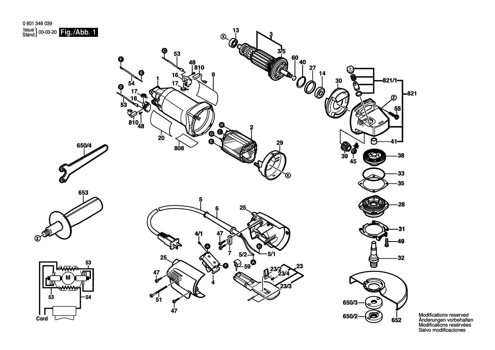 Bosch 1346 A parts diagram, sheet 1