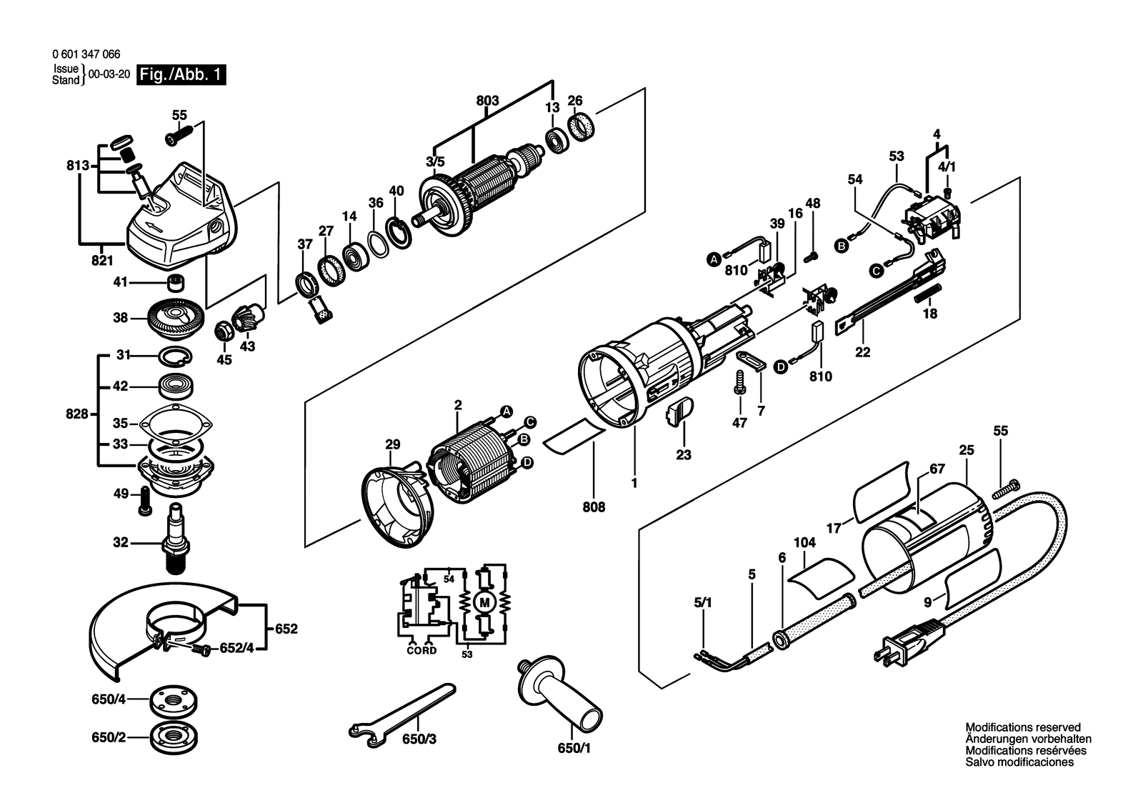Bosch 1347 A parts diagram, sheet 1
