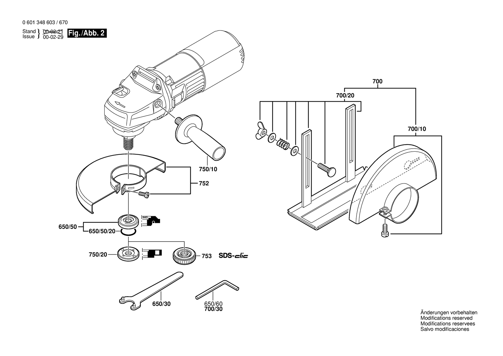 Bosch GWS 9-125 C parts diagram, sheet 2