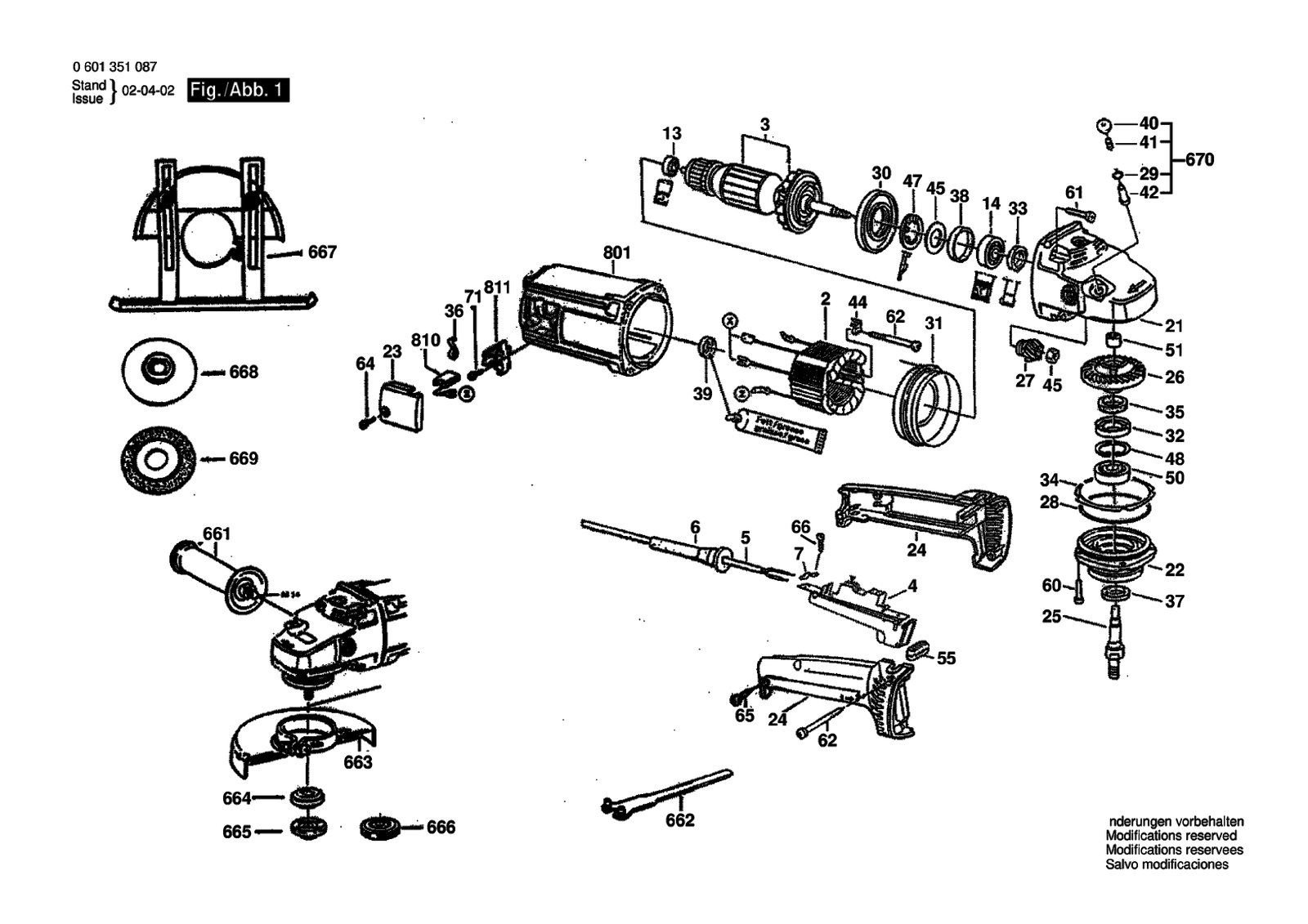 Bosch GWS 18-180 parts diagram, sheet 1