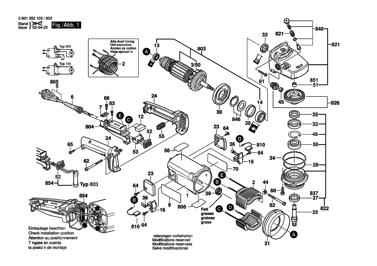 Bosch GWS 19-230 parts diagram, sheet 1