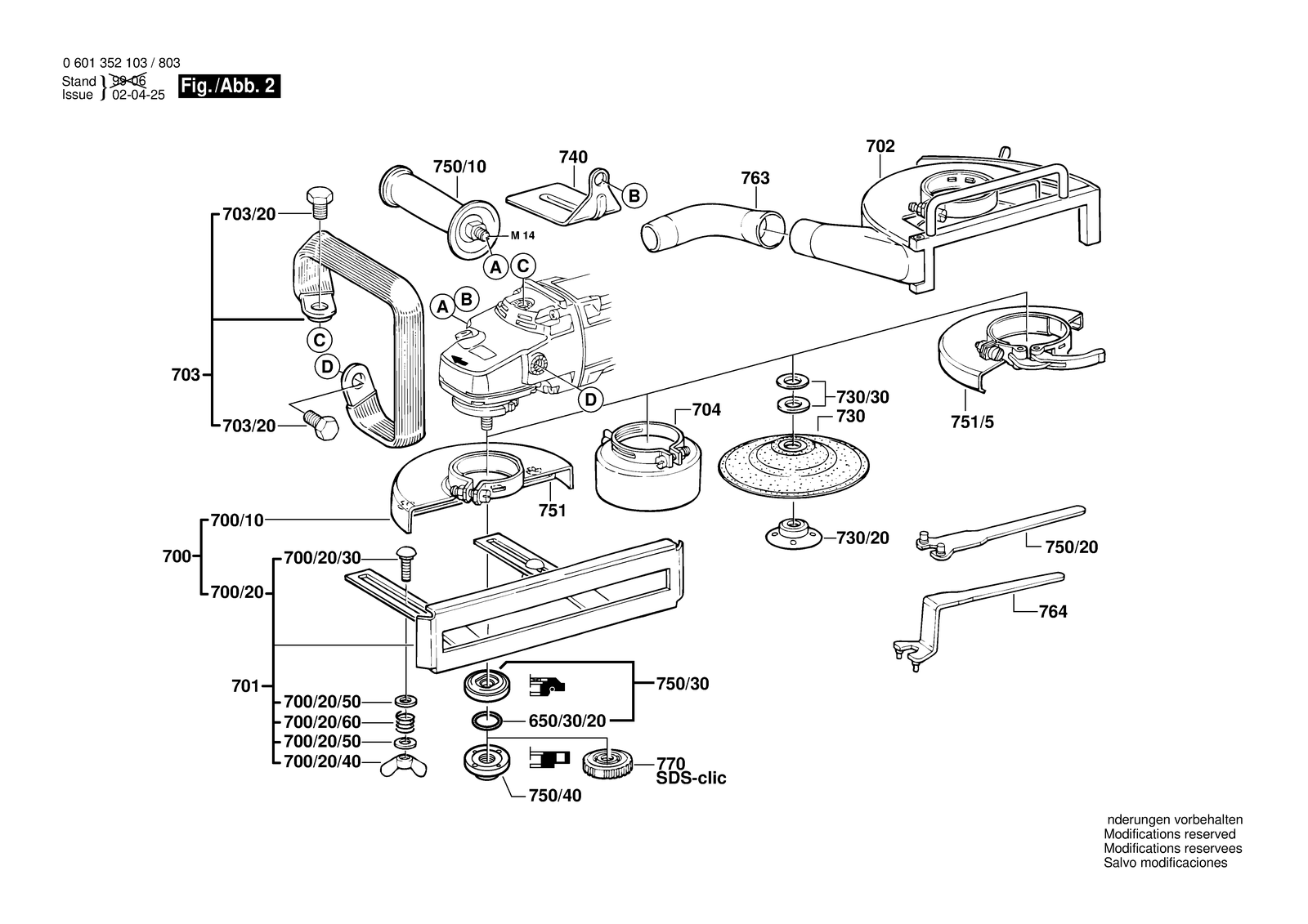 Bosch GWS 19-230 parts diagram, sheet 2