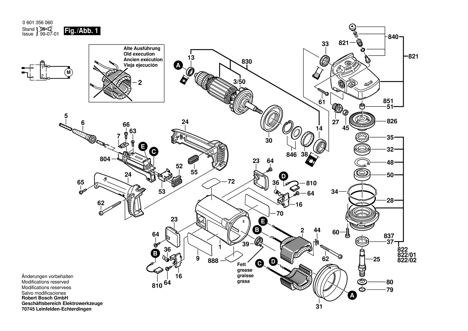 Bosch 1356 G parts diagram, sheet 1