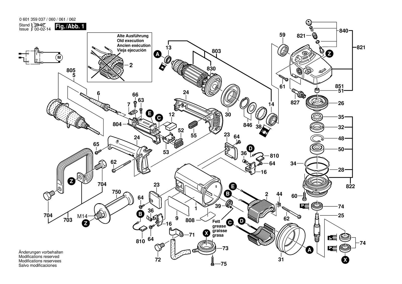 Bosch GNS 14 parts diagram, sheet 1