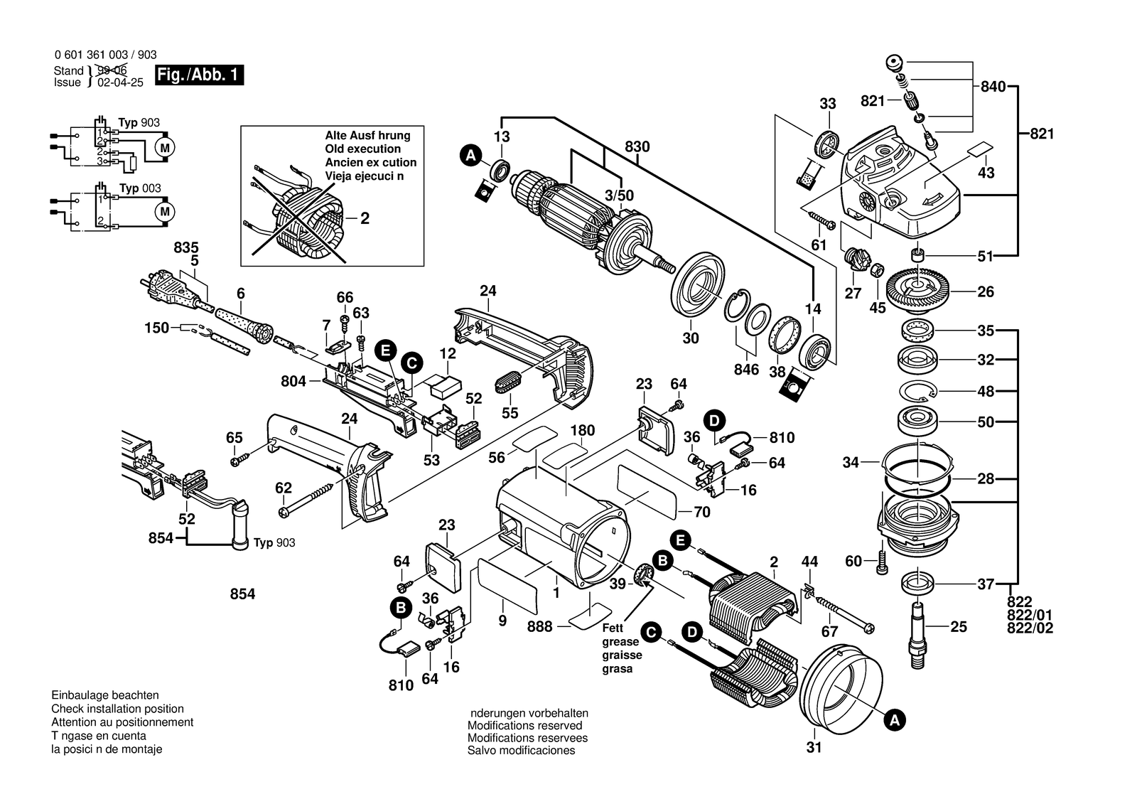 Bosch GWS 23-180 parts diagram, sheet 1