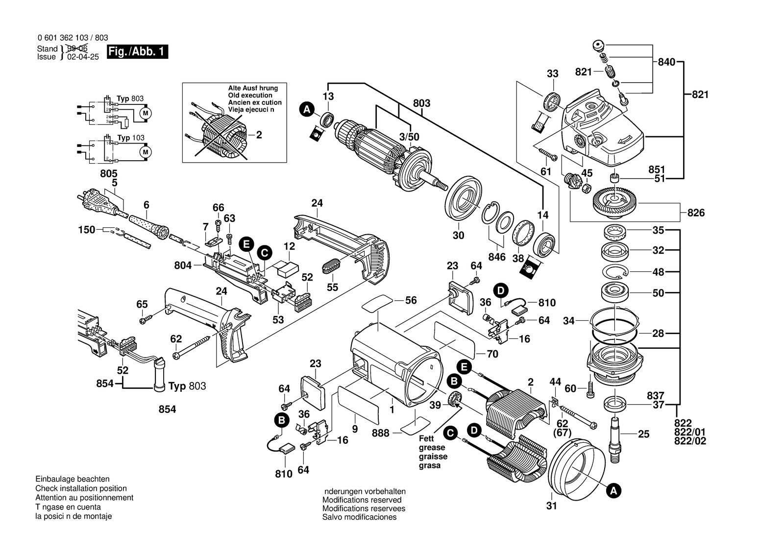 Bosch GWS 24-230 parts diagram, sheet 1