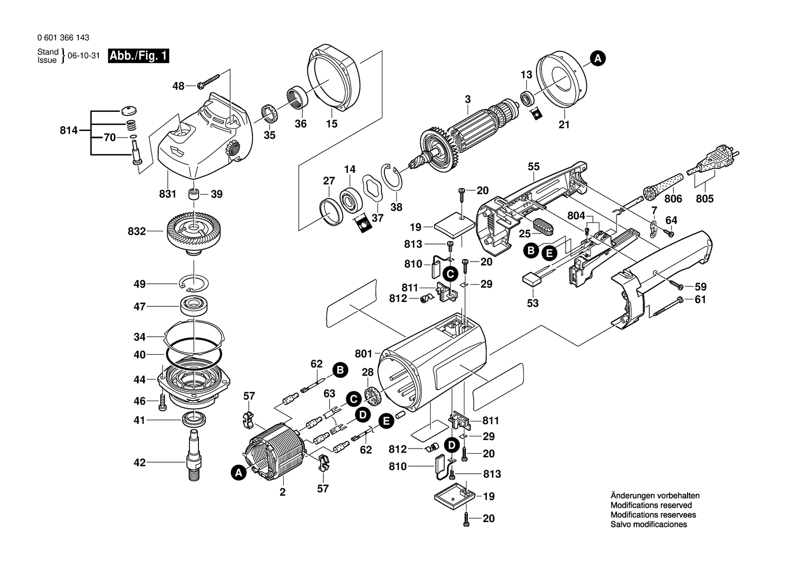 Bosch GPO 12 parts diagram, sheet 1