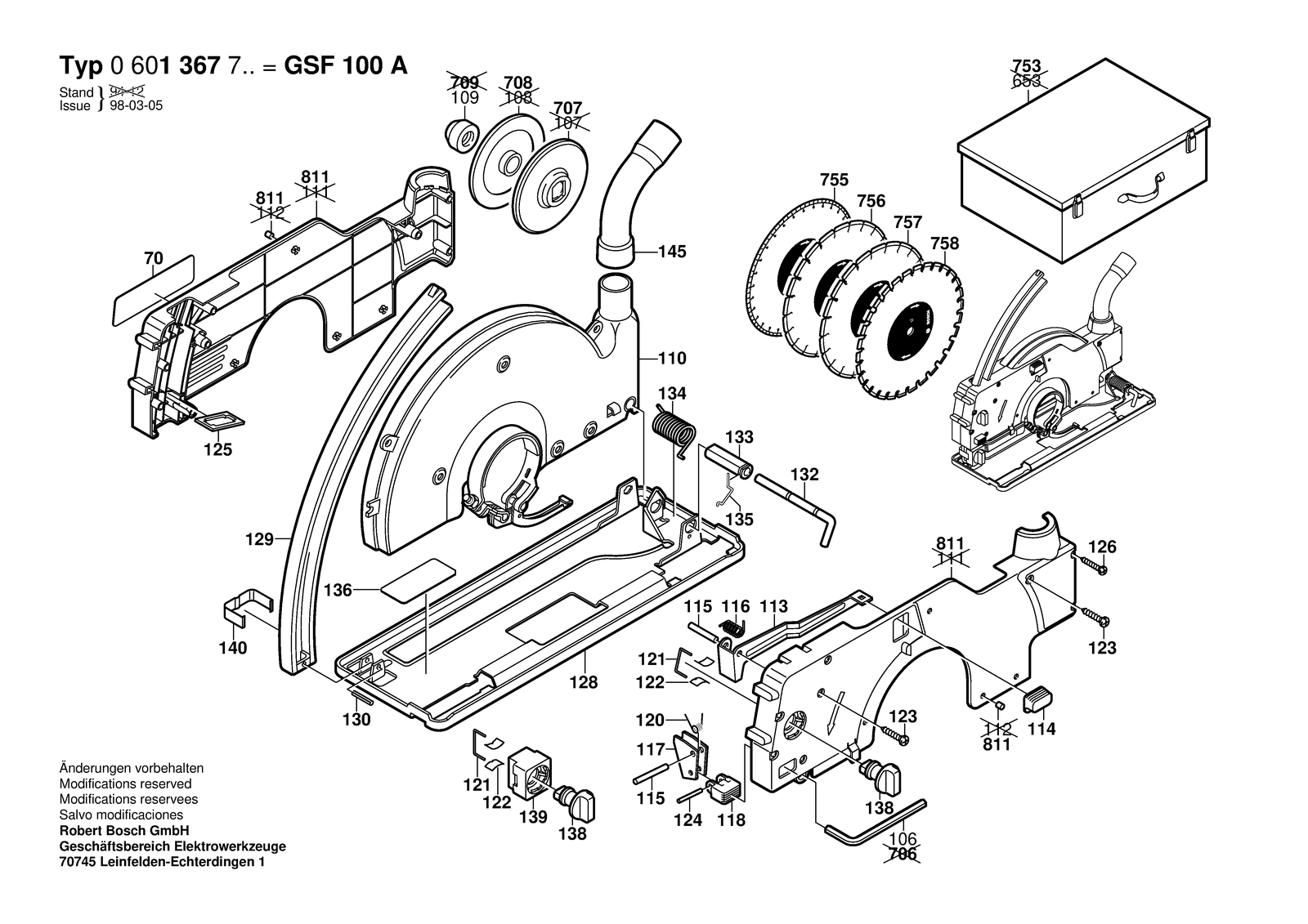 Bosch GSF 100 A parts diagram, sheet 2
