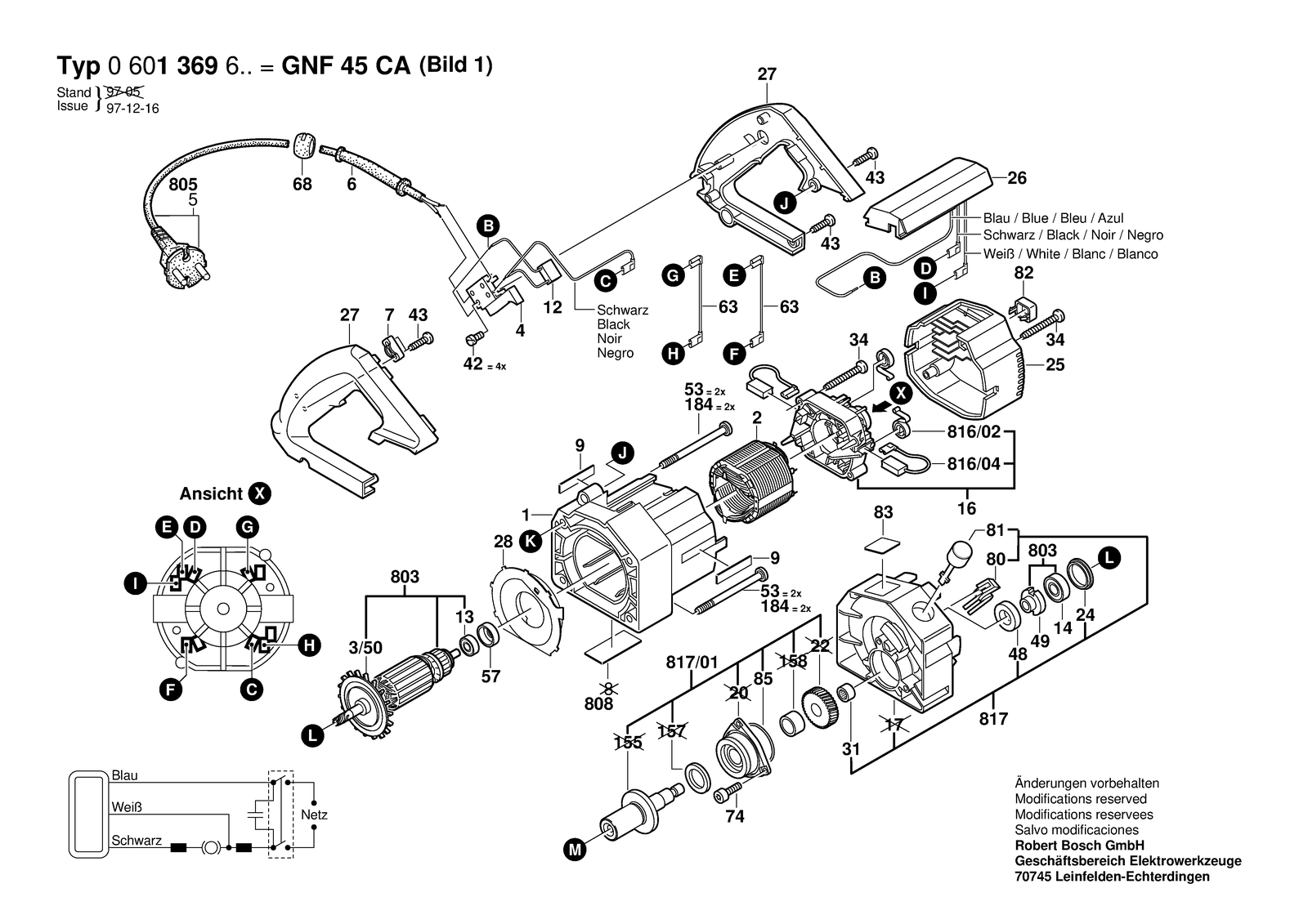 Bosch GNF 45 CA parts diagram, sheet 1