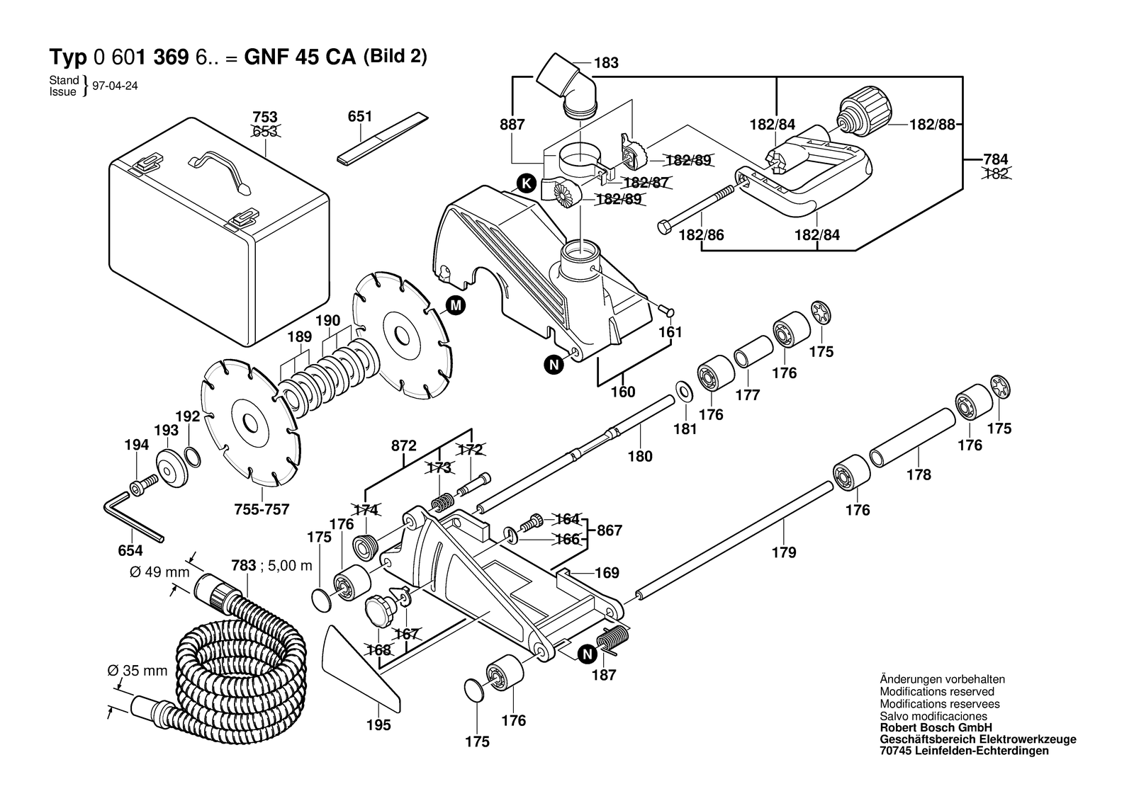 Bosch GNF 45 CA parts diagram, sheet 2