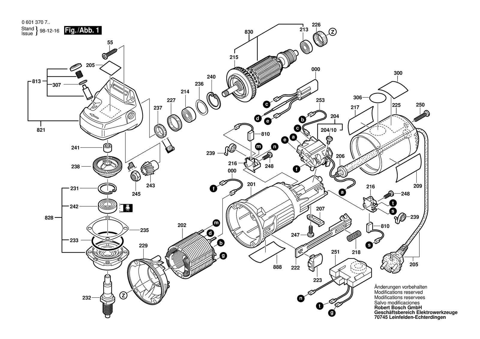 Bosch GEX 150 ACE parts diagram, sheet 1