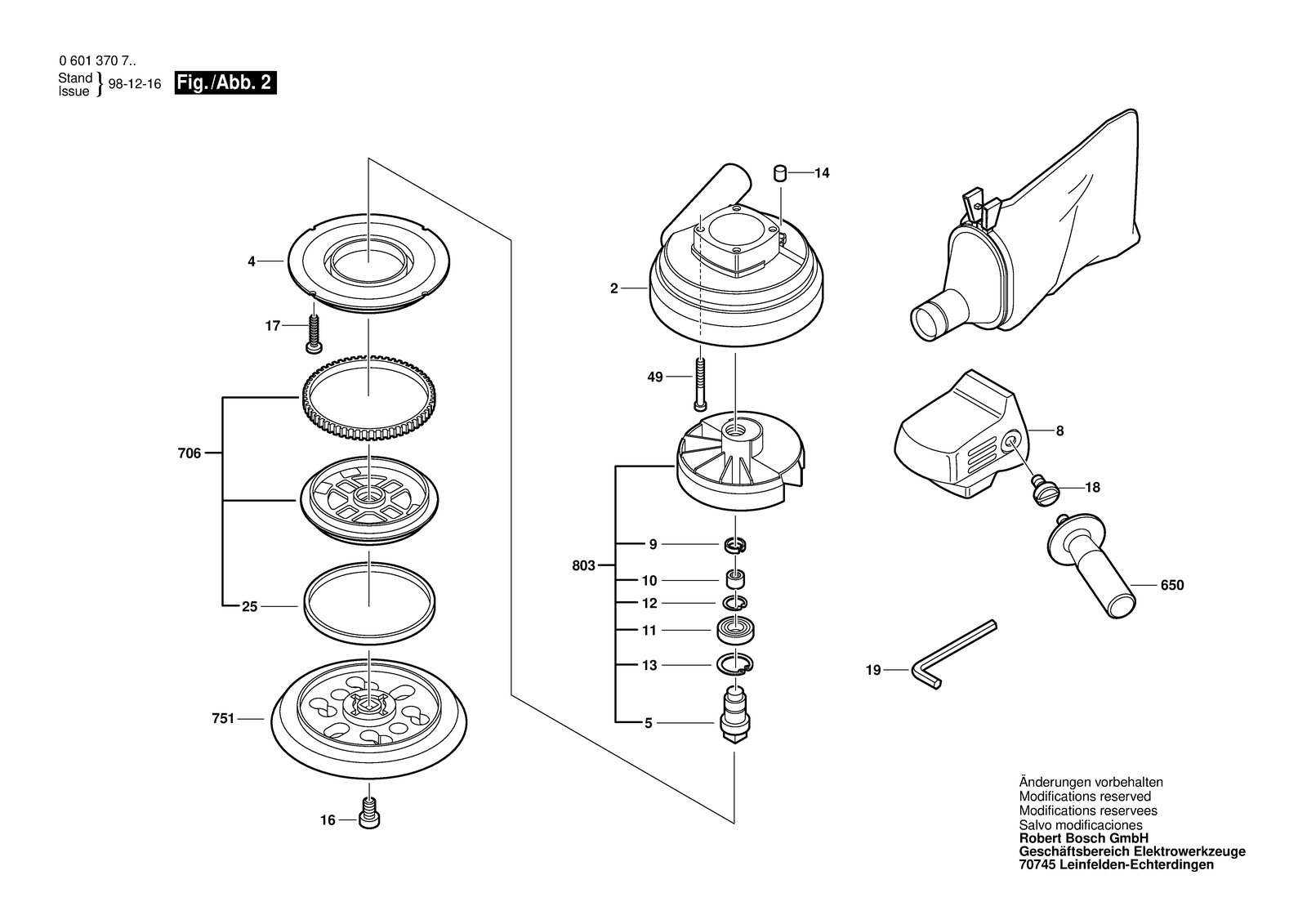 Bosch GEX 150 ACE parts diagram, sheet 2