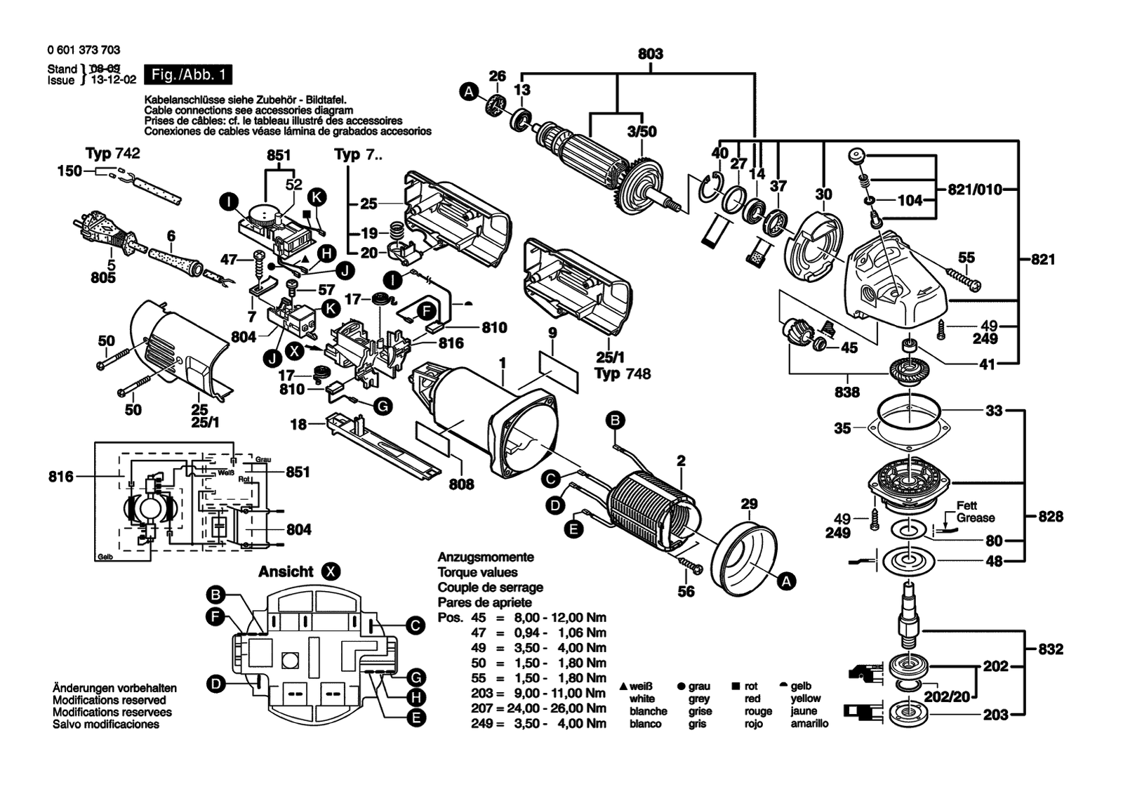 Bosch GBR 14 C parts diagram, sheet 1