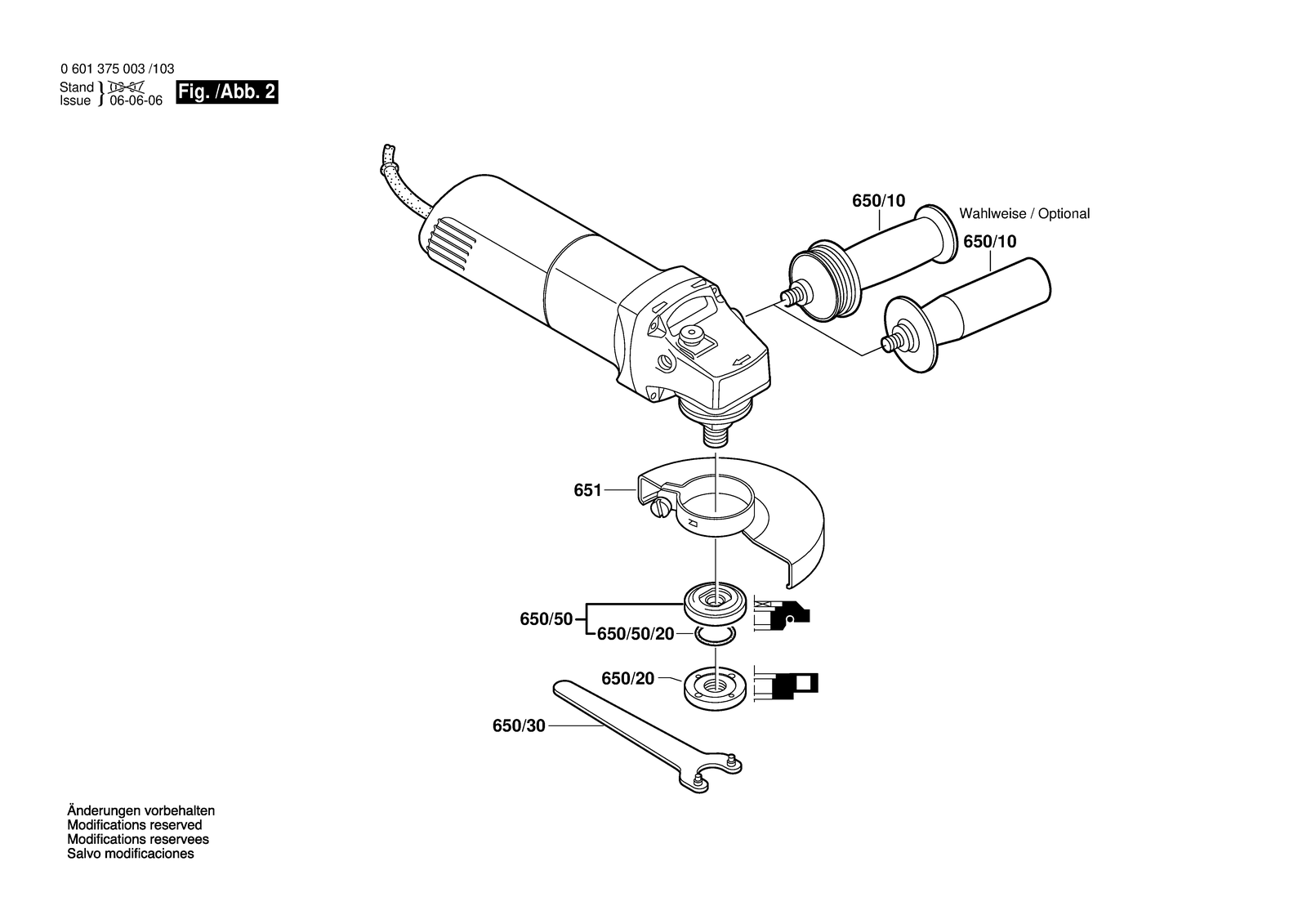 Bosch GWS 6-125 parts diagram, sheet 2
