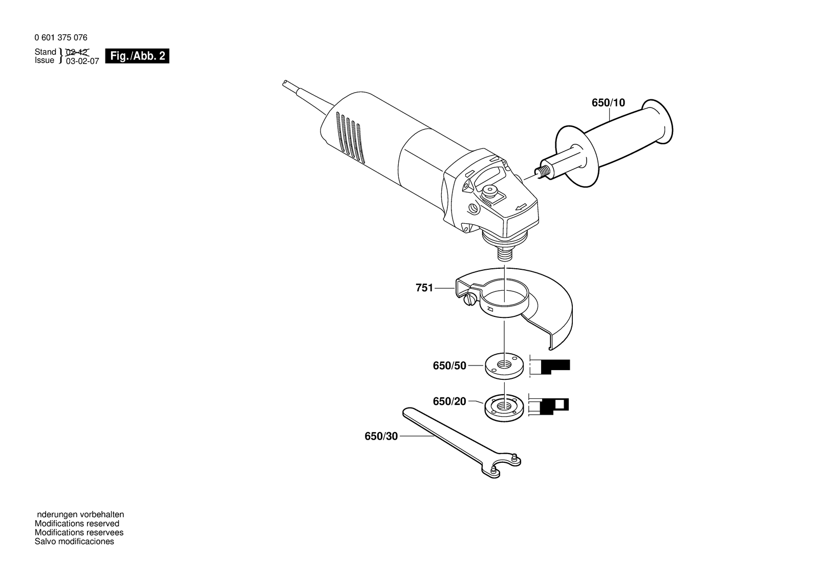 Bosch AG 100 S parts diagram, sheet 2