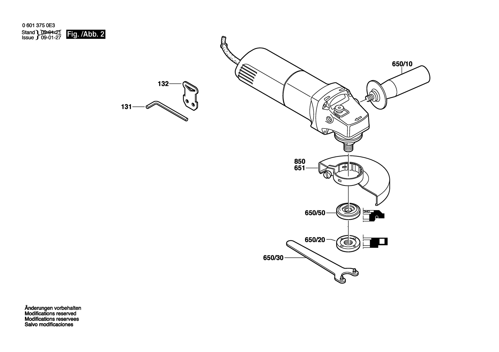 Bosch GWS 5-100 parts diagram, sheet 2