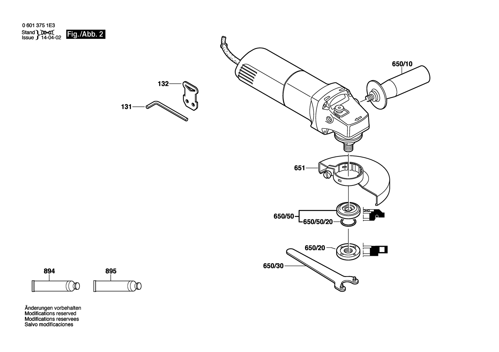 Bosch GWS 6-115 parts diagram, sheet 2