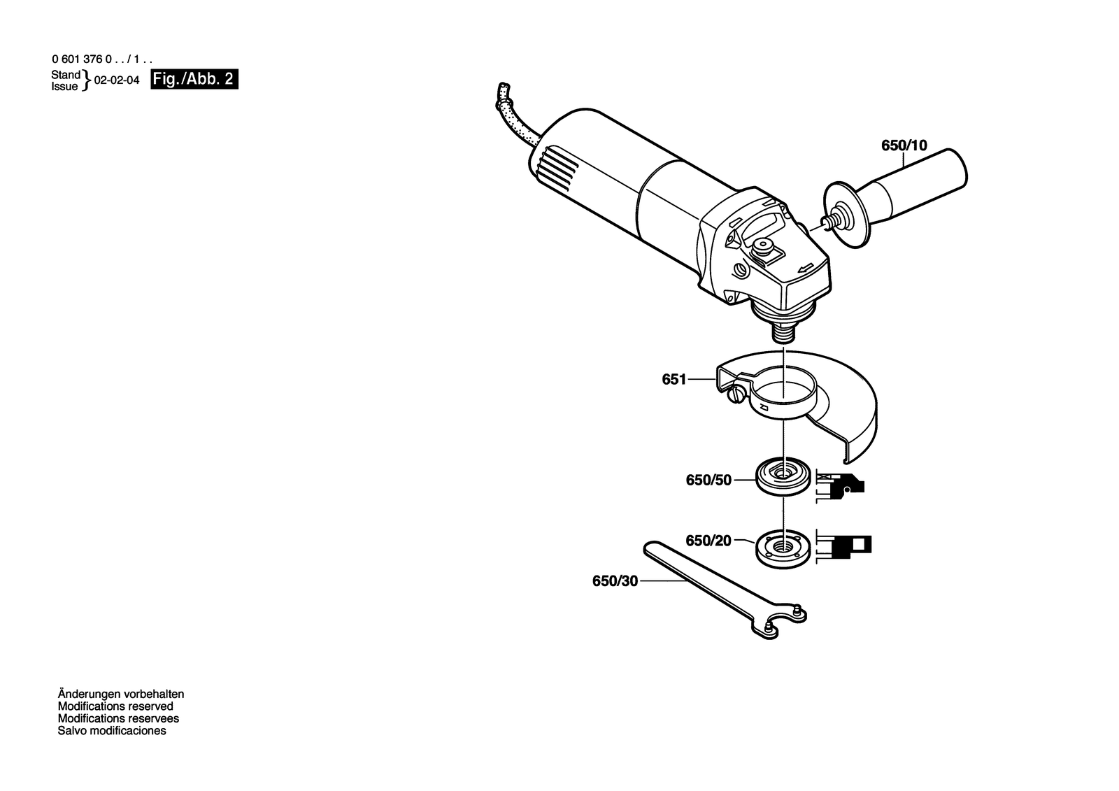 Bosch GWS 5-100 parts diagram, sheet 2