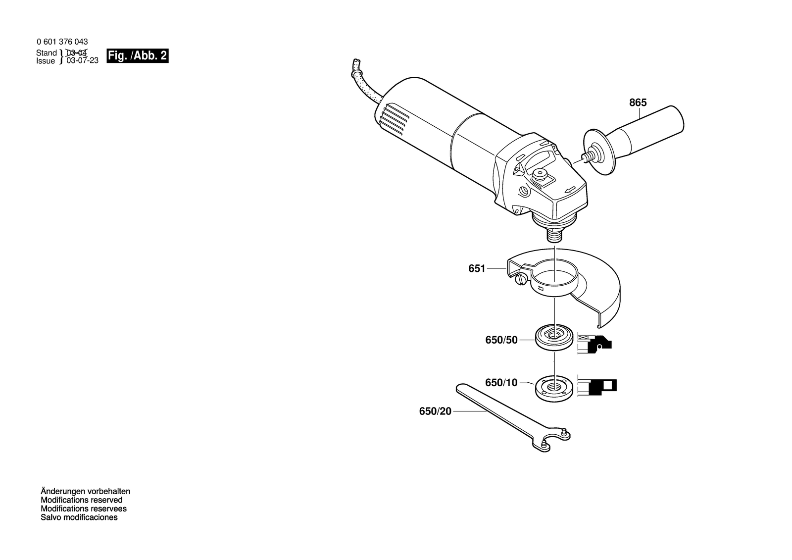 Bosch GWS 5-100 parts diagram, sheet 2