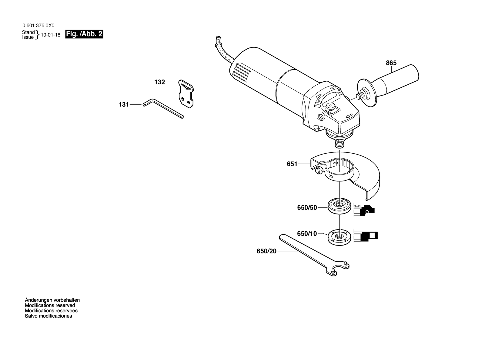 Bosch GWS 5-100 parts diagram, sheet 2