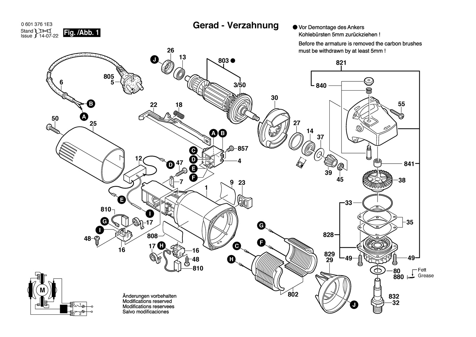 Bosch GWS 5-100 parts diagram, sheet 1