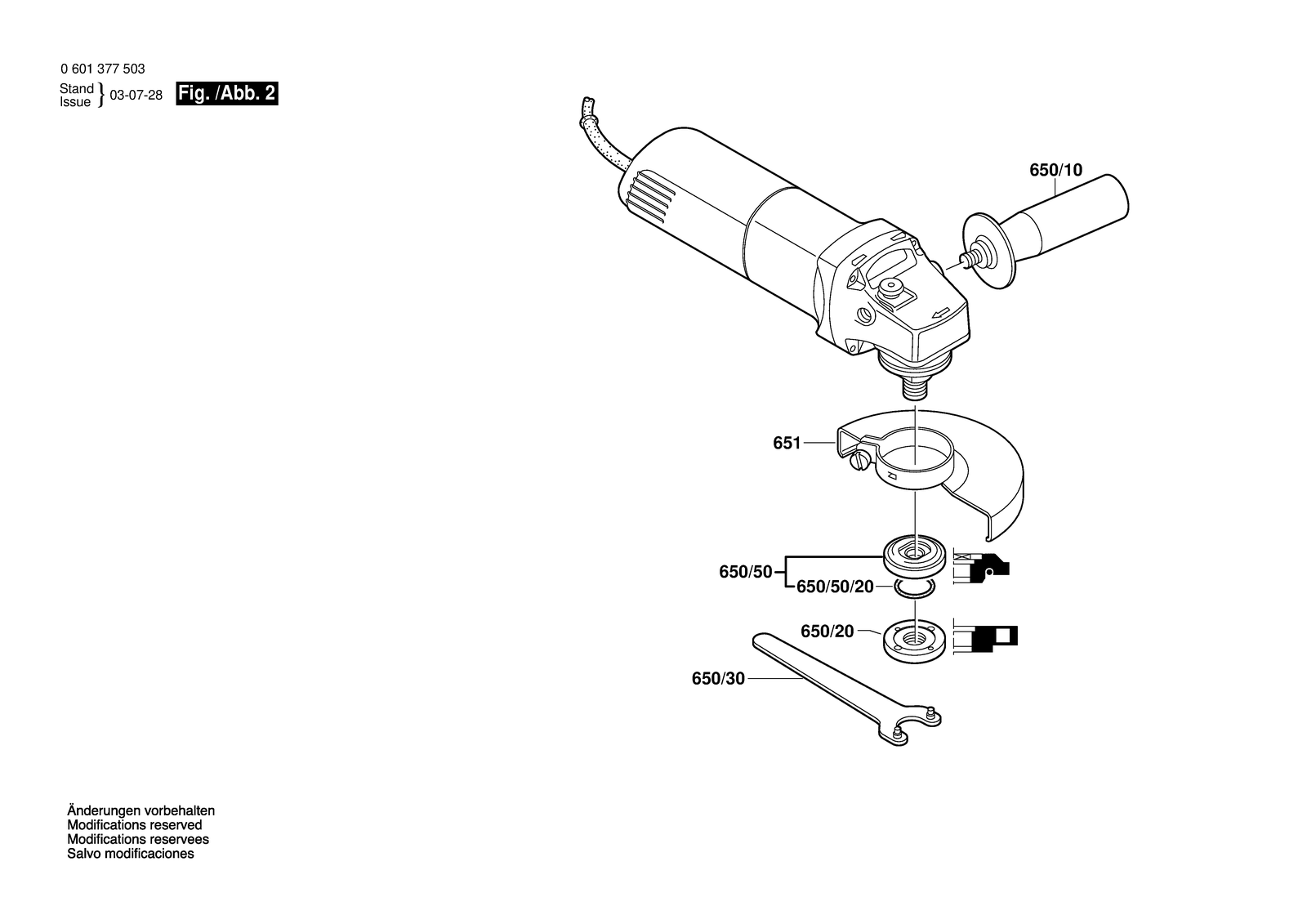 Bosch GWS 780 C parts diagram, sheet 2
