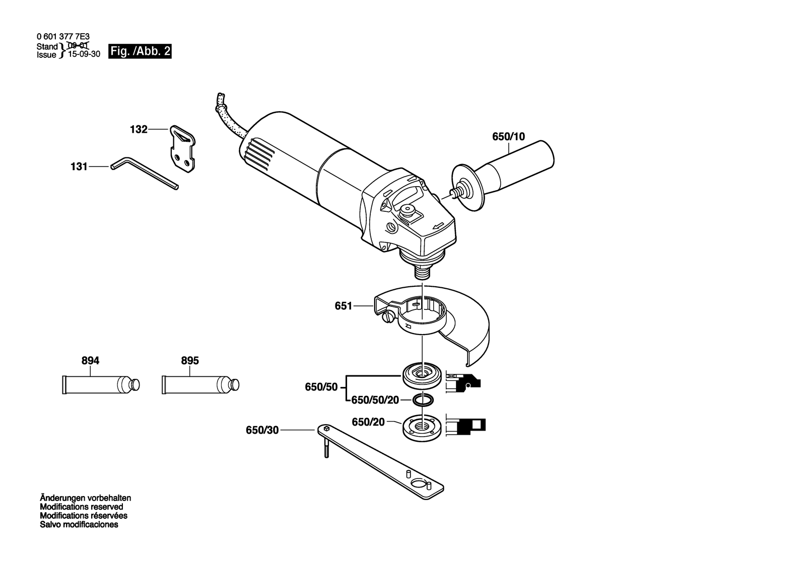 Bosch GWS 8-125 C parts diagram, sheet 2